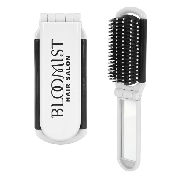Kwik-Fix Folding Brush With Mirror Thumbnail