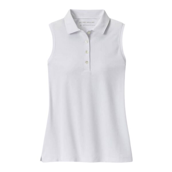 Women's Banded Sport Mesh Sleeveles Button Polo  Thumbnail