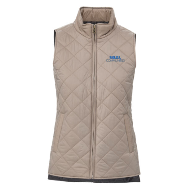   - Women's Vintage Diamond Quilted Vest Thumbnail