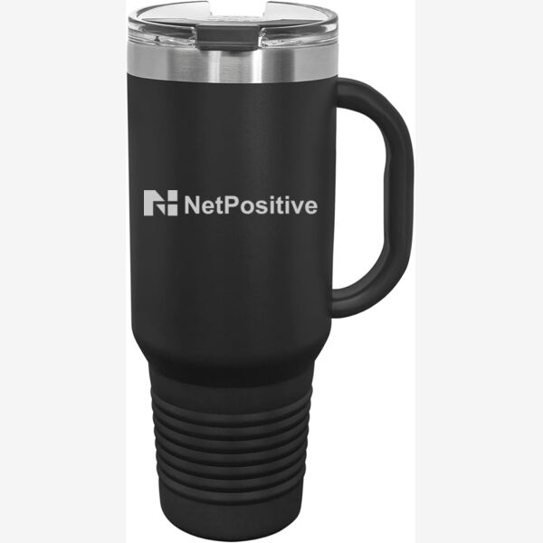   - Premium 40oz Travel Mug with Snap Lid & Straw Thumbnail