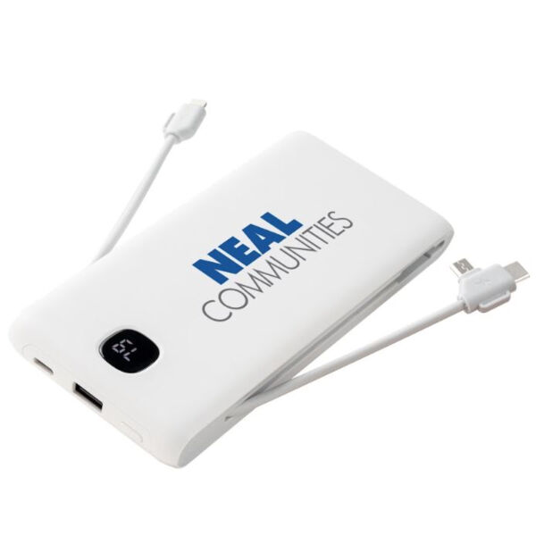 Zenith 10,000 mAh Power Bank with Built-in Cables and Retractable AC Wall Plug Thumbnail